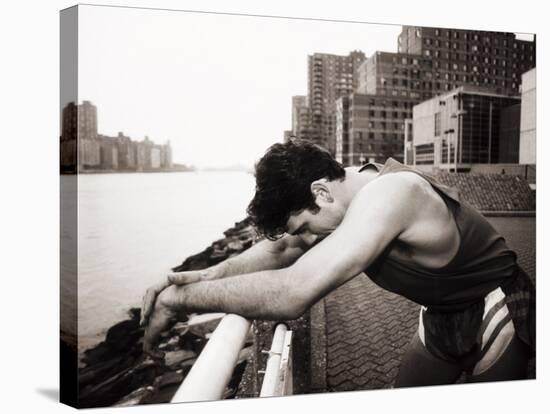 Male Runner Exhausted after Training Run, New York, New York, USA-null-Stretched Canvas