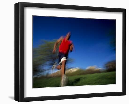 Male Runner Out for a Fitness Run, New York, New York, USA-Chris Trotman-Framed Photographic Print