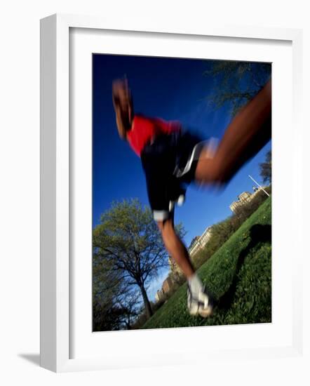 Male Runner Out for a Fitness Run, New York, New York, USA-Chris Trotman-Framed Photographic Print