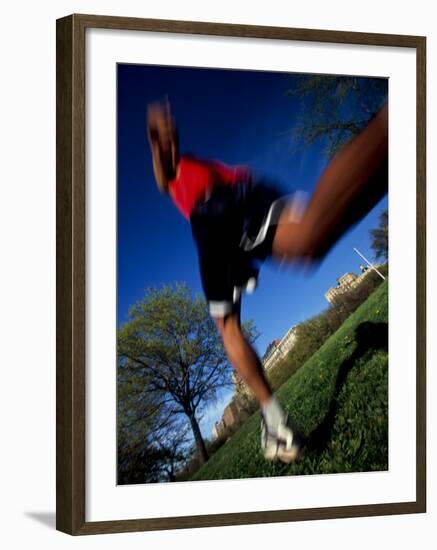 Male Runner Out for a Fitness Run, New York, New York, USA-Chris Trotman-Framed Photographic Print