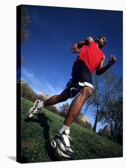 Male Runner Training, New York, New York, USA-null-Stretched Canvas