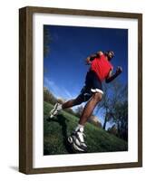 Male Runner Training, New York, New York, USA-null-Framed Photographic Print