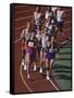 Male Runners Competing in a Track Race-null-Framed Stretched Canvas