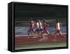 Male Runners Competing in a Track Race-null-Framed Stretched Canvas