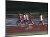 Male Runners Competing in a Track Race-null-Mounted Premium Photographic Print