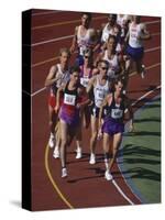 Male Runners Competing in a Track Race-null-Stretched Canvas