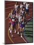 Male Runners Competing in a Track Race-null-Mounted Premium Photographic Print