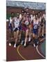 Male Runners Competing in a Track Race-null-Mounted Photographic Print