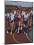 Male Runners Competing in a Track Race-null-Mounted Photographic Print