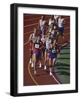 Male Runners Competing in a Track Race-null-Framed Photographic Print