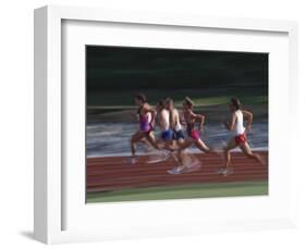 Male Runners Competing in a Track Race-null-Framed Photographic Print