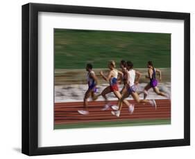 Male Runners Competing in a Track Race-null-Framed Photographic Print