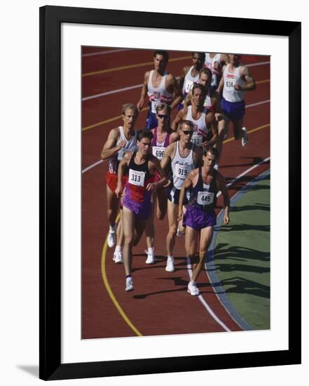 Male Runners Competing in a Track Race-null-Framed Photographic Print