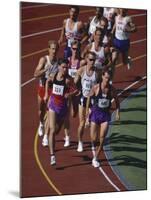 Male Runners Competing in a Track Race-null-Mounted Photographic Print