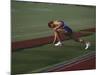 Male Runners Stetching before Competing in a Track Race-null-Mounted Photographic Print