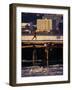 Male Running in Snow Through the City, New York, New York, USA-null-Framed Photographic Print