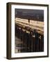 Male Running in Snow Through the City, New York, New York, USA-null-Framed Photographic Print