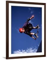 Male Skaeboarder Flys over the Vert, Boulder, Colorado, USA-null-Framed Photographic Print