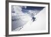 Male Skier Above The Pinnacles With Lone Peak In The Background Big Sky Resort, Montana-Ryan Krueger-Framed Photographic Print