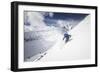 Male Skier Above The Pinnacles With Lone Peak In The Background Big Sky Resort, Montana-Ryan Krueger-Framed Photographic Print