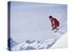 Male Skier Jumping-null-Stretched Canvas