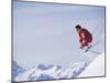 Male Skier Jumping-null-Mounted Photographic Print