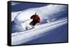 Male Skier Traveling Down the Slopes at Alta, Utah-Adam Barker-Framed Stretched Canvas