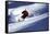 Male Skier Traveling Down the Slopes at Alta, Utah-Adam Barker-Framed Stretched Canvas