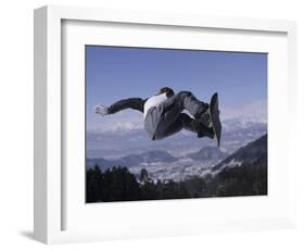 Male Snowboarder Flying over the Vert-null-Framed Photographic Print