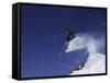 Male Snowboarder Flying Through the Air-null-Framed Stretched Canvas