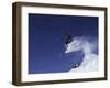 Male Snowboarder Flying Through the Air-null-Framed Premium Photographic Print