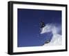 Male Snowboarder Flying Through the Air-null-Framed Premium Photographic Print