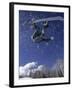 Male Snowboarder Flying Throught the Air, Aspen, Colorado, USA-null-Framed Photographic Print