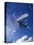 Male Snowboarder Flying Throught the Air-null-Stretched Canvas