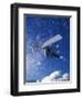 Male Snowboarder Flying Throught the Air-null-Framed Premium Photographic Print