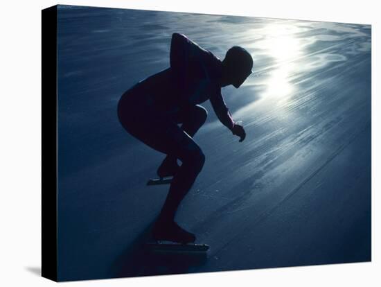 Male Speed Skater in Action at the Start-null-Stretched Canvas