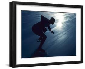 Male Speed Skater in Action at the Start-null-Framed Premium Photographic Print