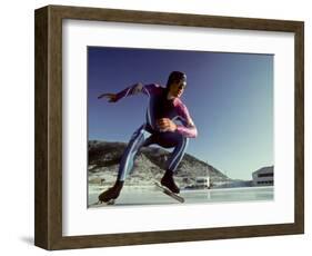 Male Speed Skater in Action at the Start-null-Framed Photographic Print