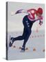 Male Speed Skater in Action-null-Stretched Canvas