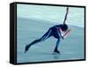 Male Speed Skater in Action-null-Framed Stretched Canvas