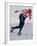 Male Speed Skater in Action-null-Framed Photographic Print