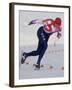 Male Speed Skater in Action-null-Framed Photographic Print