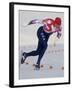 Male Speed Skater in Action-null-Framed Photographic Print