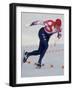 Male Speed Skater in Action-null-Framed Photographic Print