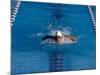 Male Swimmer Competing in a Butterfly Race-null-Mounted Photographic Print
