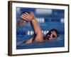 Male Swimmer Competing in a Freestyle Race-null-Framed Photographic Print