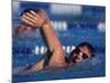 Male Swimmer Competing in a Freestyle Race-null-Mounted Photographic Print