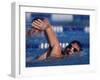 Male Swimmer Competing in a Freestyle Race-null-Framed Photographic Print