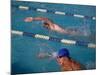 Male Swimmer Competing in Abutterfly Race-null-Mounted Photographic Print