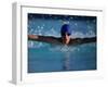 Male Swimmer Competing in Abutterfly Race-null-Framed Photographic Print